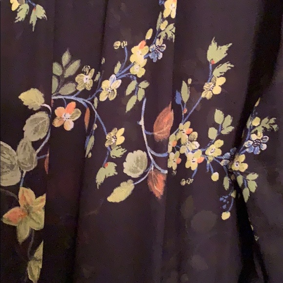 Black multi-colored floral sheer dress or long top - Picture 6 of 7
